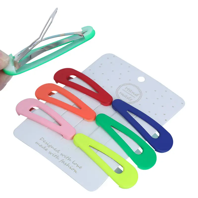6-Piece Geometric Felt Hair Clips Set Multi Color