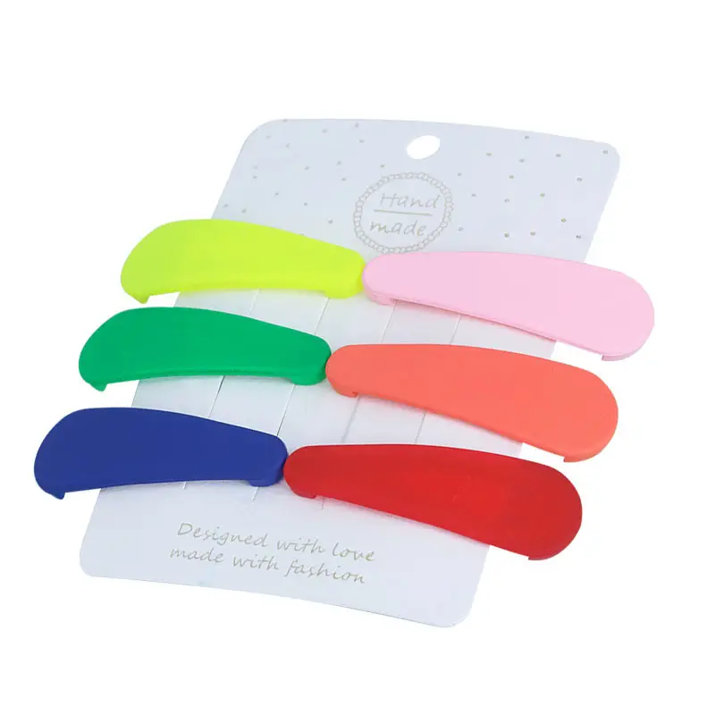 6-Piece Geometric Felt Hair Clips Set Multi Color