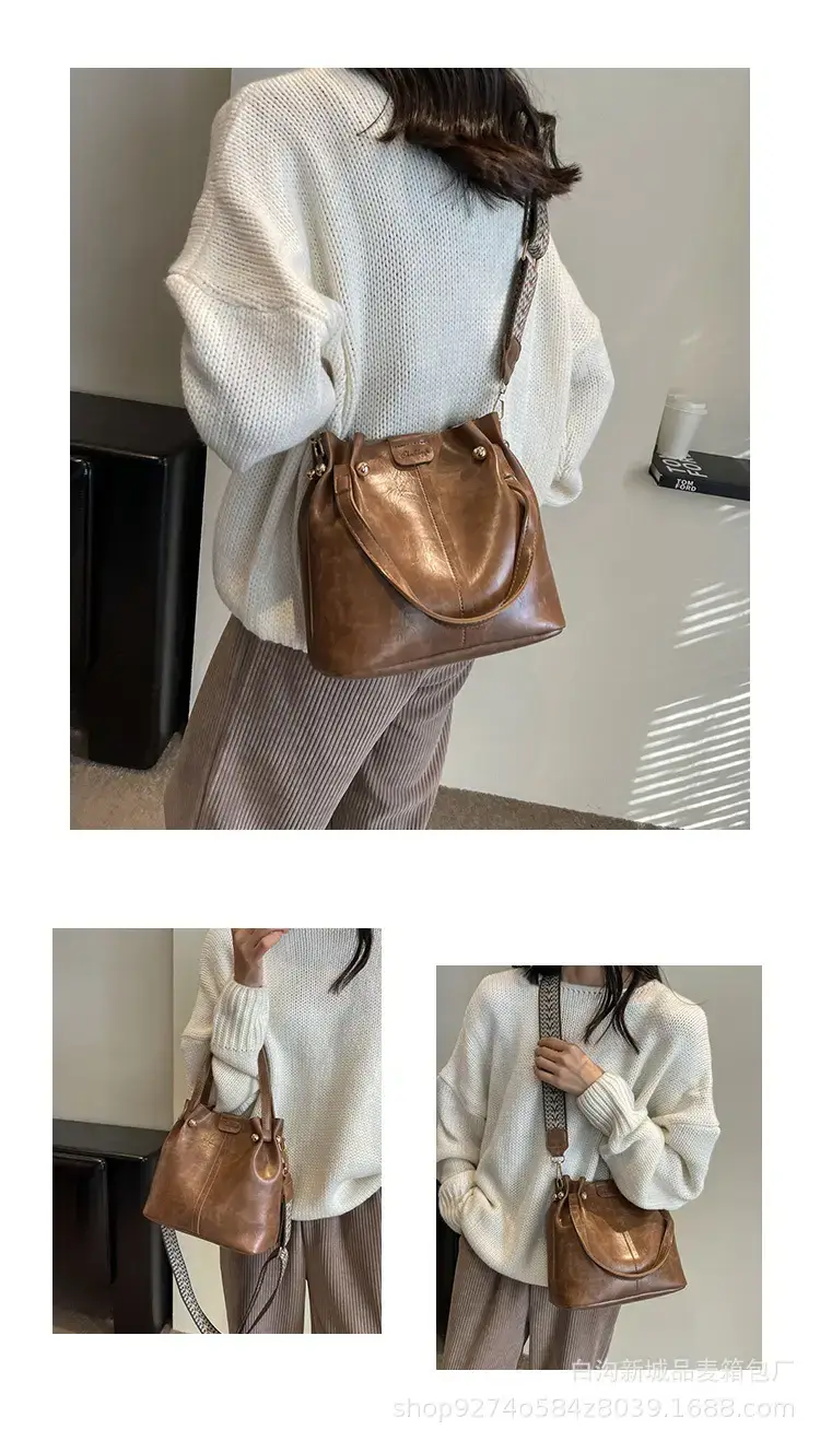 Women's Brown Leather Shoulder Bag 2023 New Trendy — feature 11