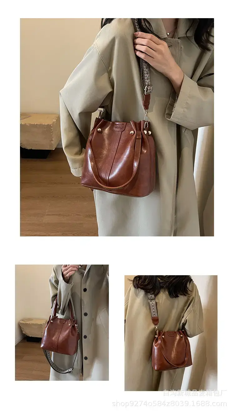 Women's Brown Leather Shoulder Bag 2023 New Trendy — feature 12