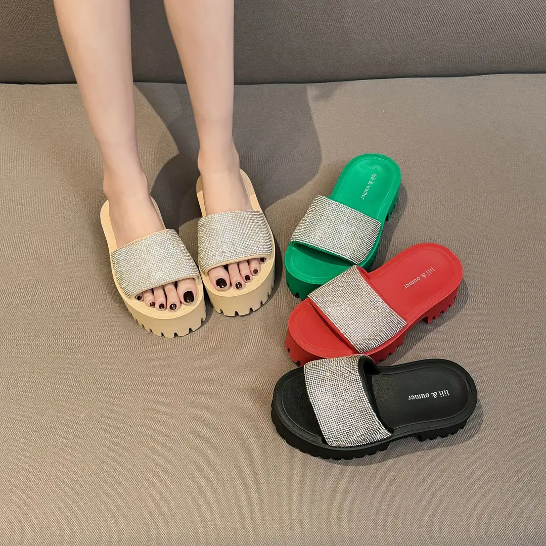 Women's Thick-Soled Slippers, European and American Ins Trend, Eva Waterproof Platform, Black Soft-Soled One-Line Outdoor Sandals, Non-Slip - Image 6