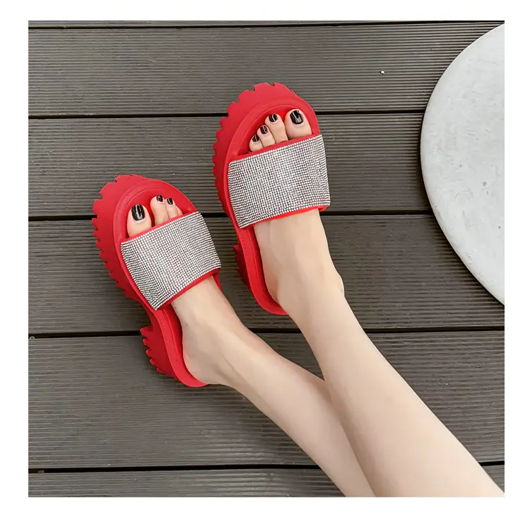 Women's Thick-Soled Slippers, European and American Ins Trend, Eva Waterproof Platform, Black Soft-Soled One-Line Outdoor Sandals, Non-Slip — feature 16