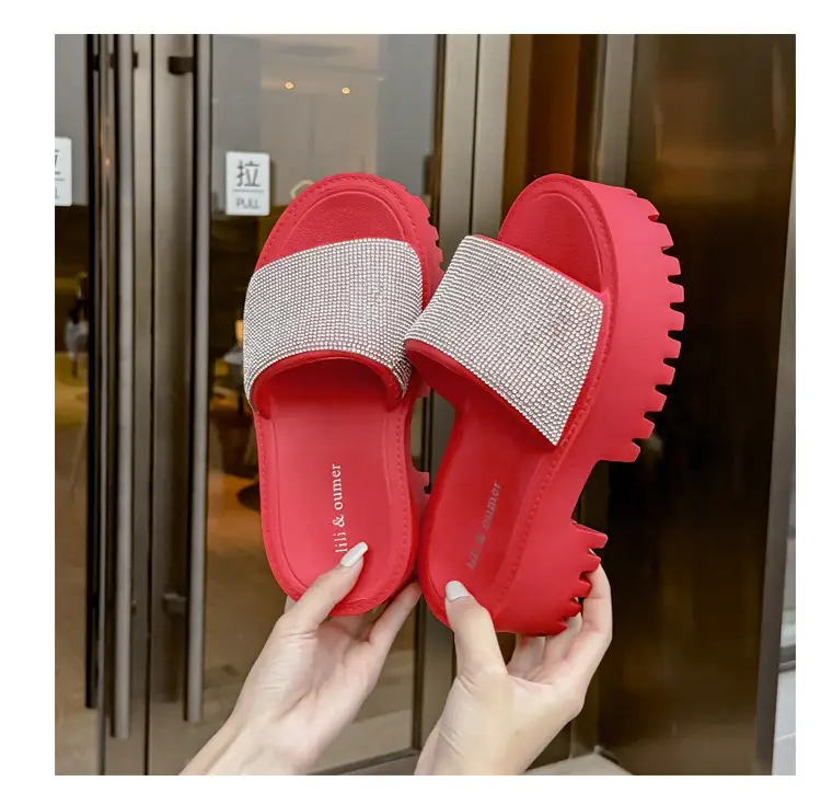 Women's Thick-Soled Slippers, European and American Ins Trend, Eva Waterproof Platform, Black Soft-Soled One-Line Outdoor Sandals, Non-Slip — feature 20