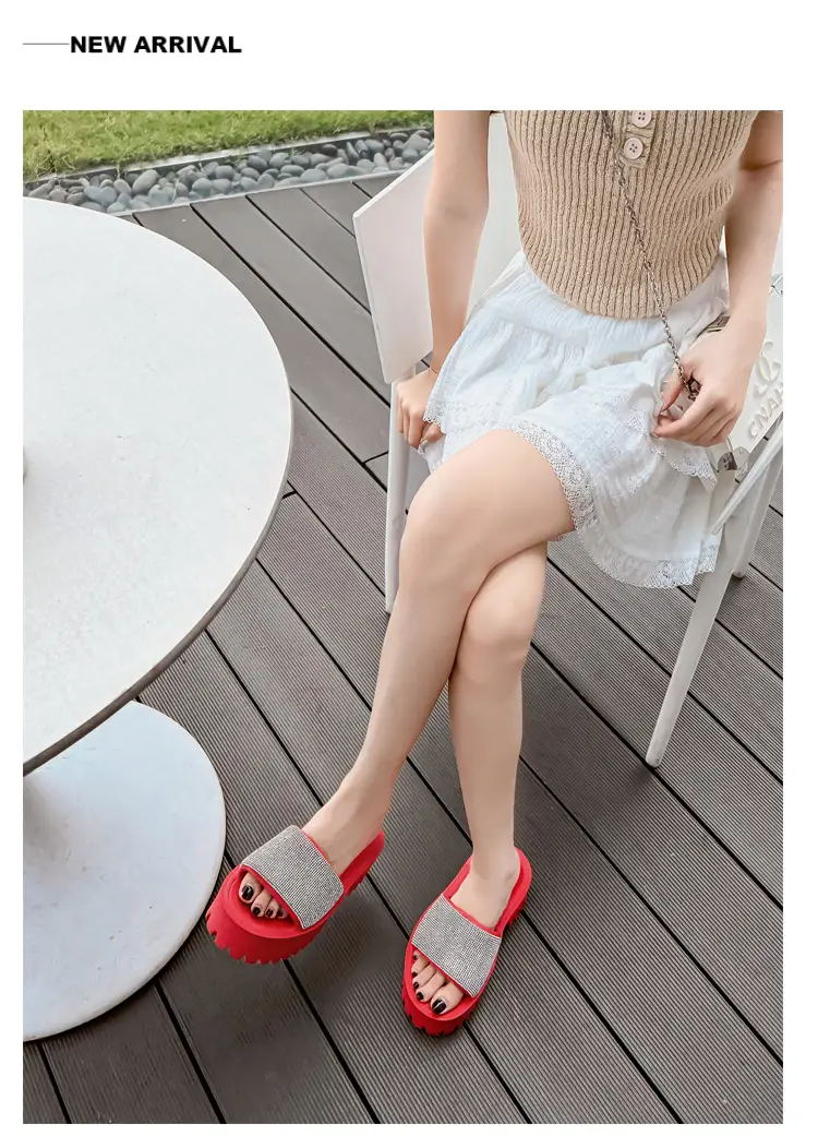Women's Thick-Soled Slippers, European and American Ins Trend, Eva Waterproof Platform, Black Soft-Soled One-Line Outdoor Sandals, Non-Slip — feature 22