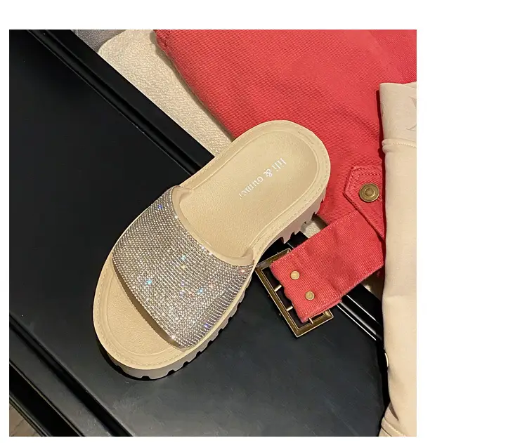 Women's Thick-Soled Slippers, European and American Ins Trend, Eva Waterproof Platform, Black Soft-Soled One-Line Outdoor Sandals, Non-Slip — feature 27