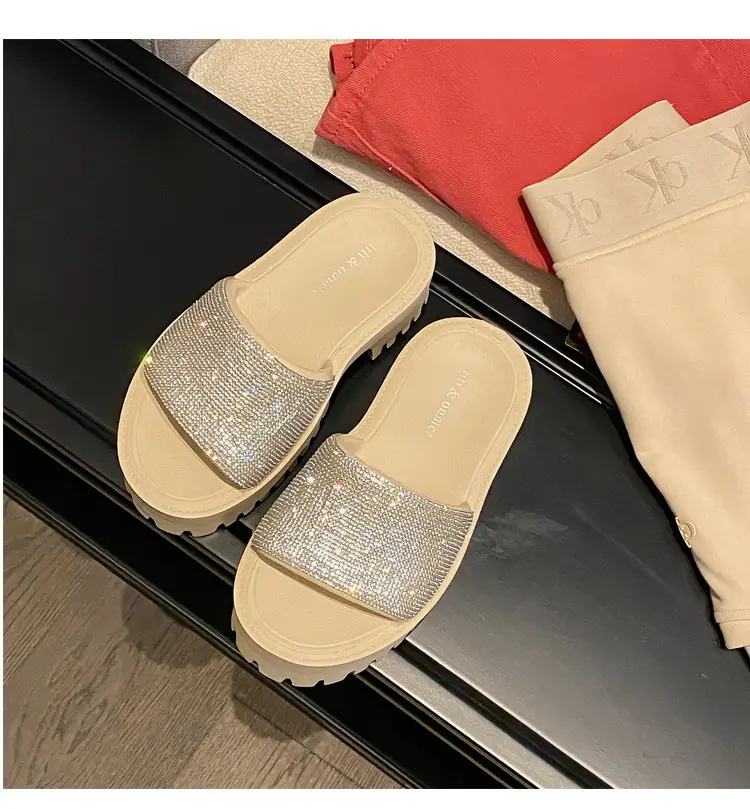 Women's Thick-Soled Slippers, European and American Ins Trend, Eva Waterproof Platform, Black Soft-Soled One-Line Outdoor Sandals, Non-Slip — feature 29
