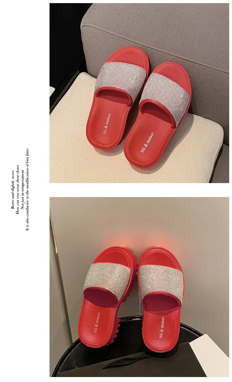 Women's Thick-Soled Slippers, European and American Ins Trend, Eva Waterproof Platform, Black Soft-Soled One-Line Outdoor Sandals, Non-Slip — feature 33