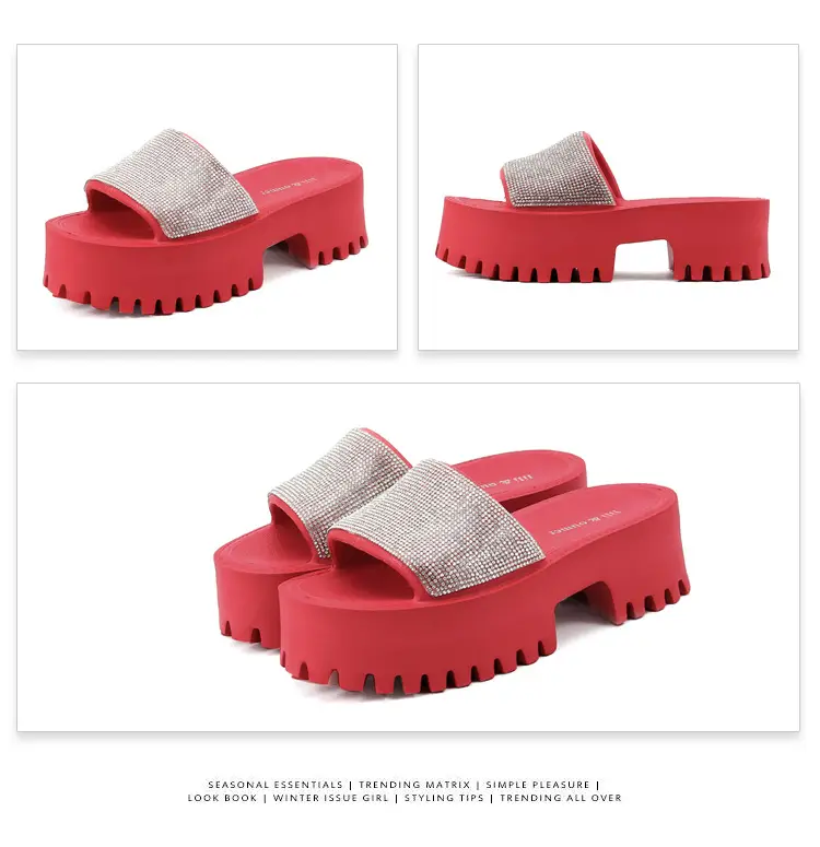 Women's Thick-Soled Slippers, European and American Ins Trend, Eva Waterproof Platform, Black Soft-Soled One-Line Outdoor Sandals, Non-Slip — feature 36