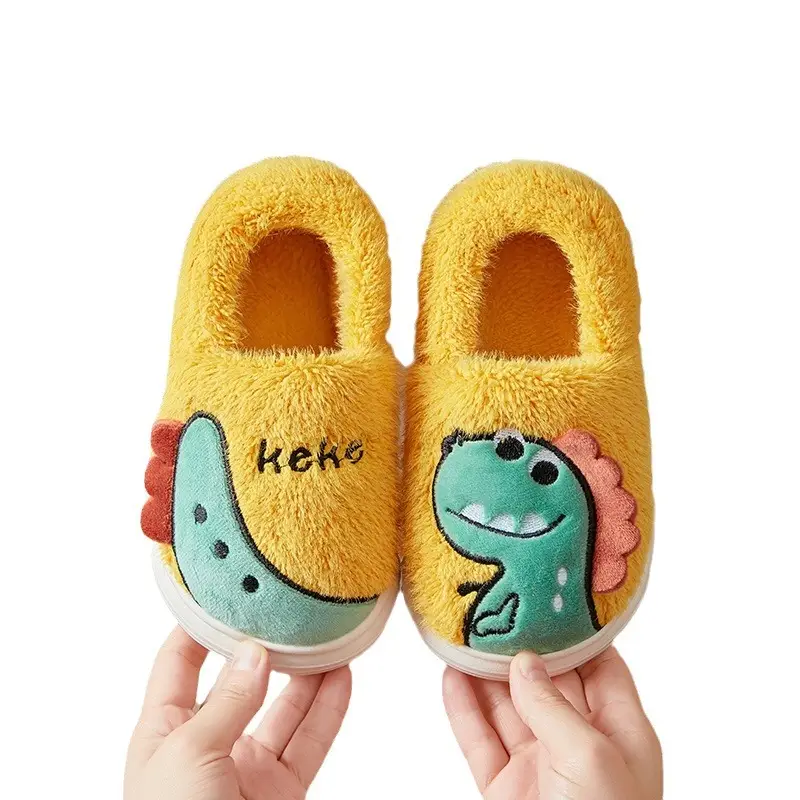 Cross-Border Wholesale Cute Children's Slippers with Thickened Heel, Warm Indoor Baby Cotton Slippers, Non-Slip Autumn and Winter Slippers for Girls
