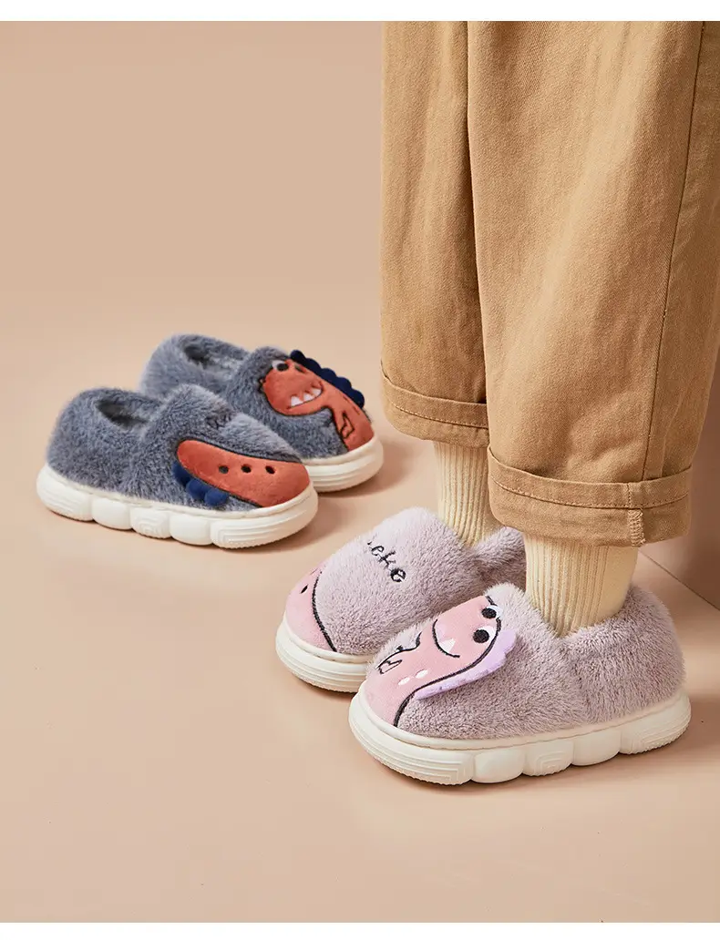 Cross-Border Wholesale Cute Children's Slippers with Thickened Heel, Warm Indoor Baby Cotton Slippers, Non-Slip Autumn and Winter Slippers for Girls — feature 14
