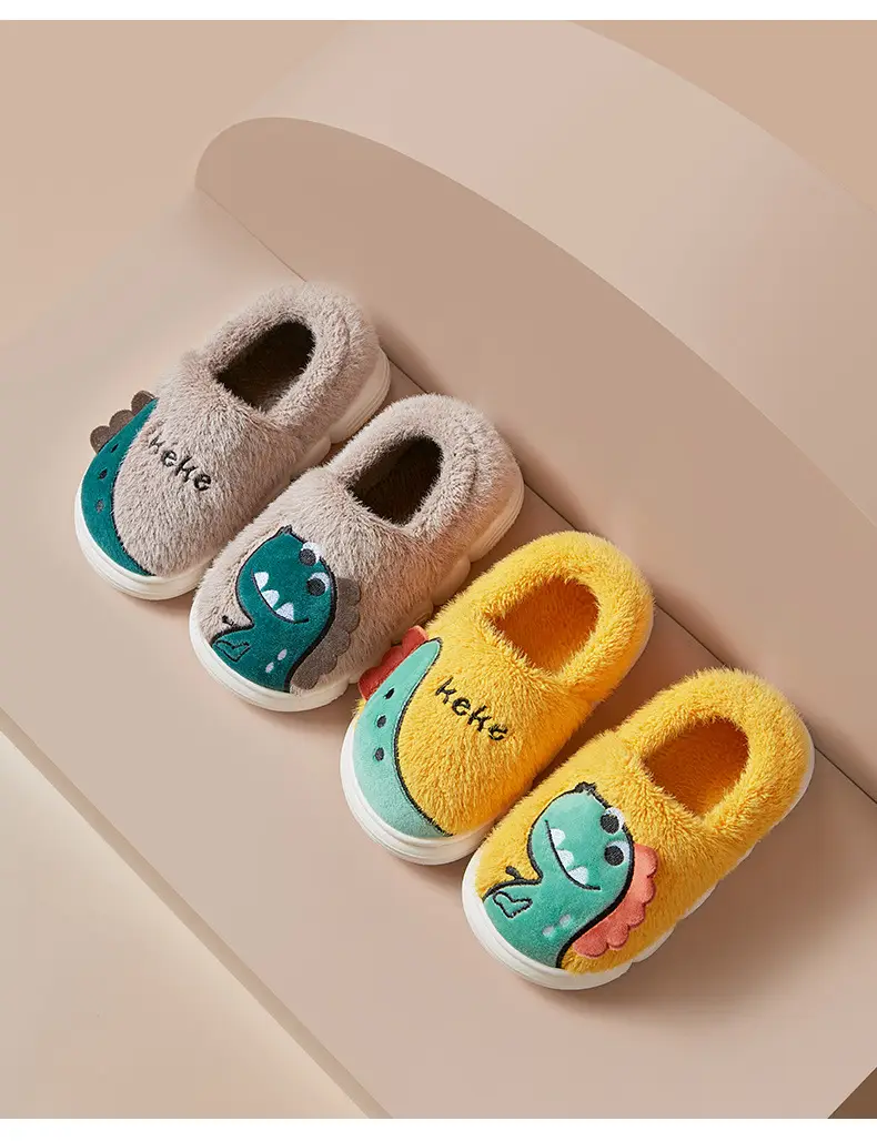 Cross-Border Wholesale Cute Children's Slippers with Thickened Heel, Warm Indoor Baby Cotton Slippers, Non-Slip Autumn and Winter Slippers for Girls — feature 15