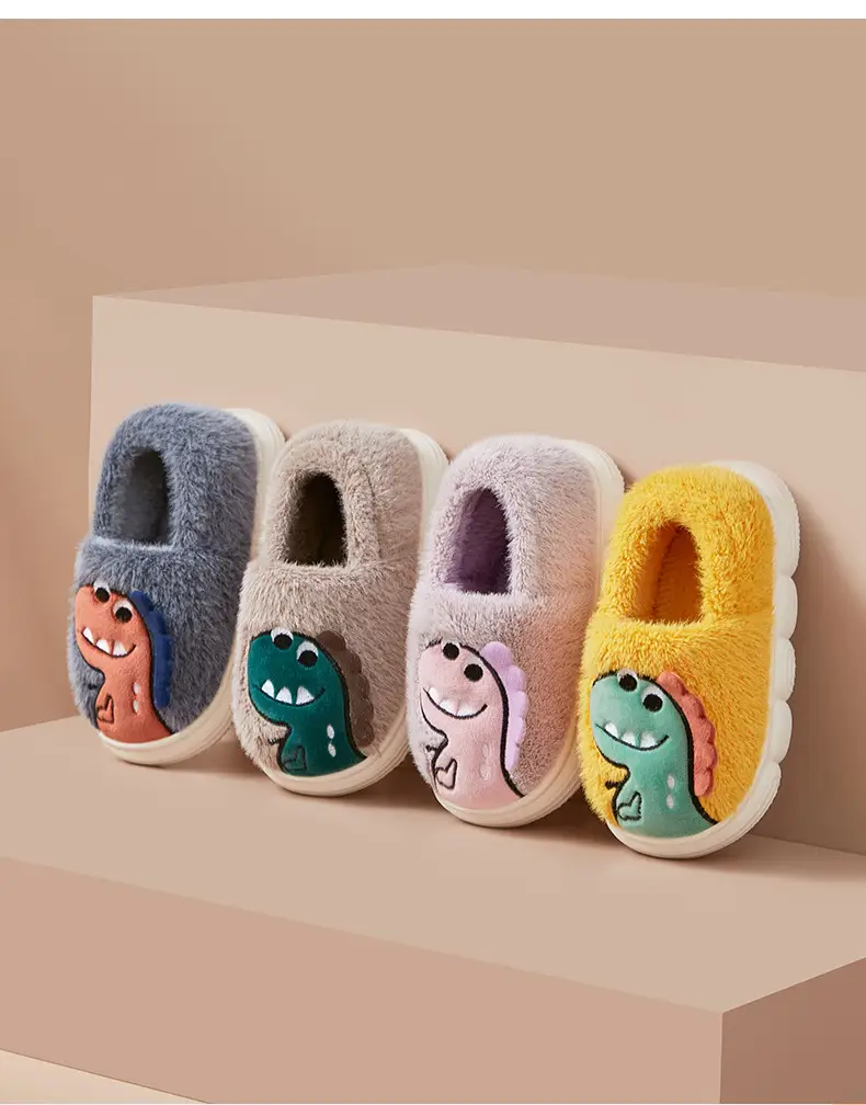Cross-Border Wholesale Cute Children's Slippers with Thickened Heel, Warm Indoor Baby Cotton Slippers, Non-Slip Autumn and Winter Slippers for Girls — feature 16