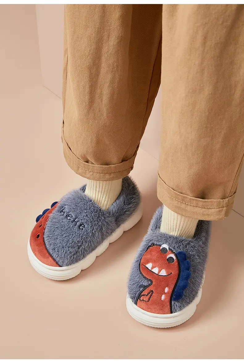 Cross-Border Wholesale Cute Children's Slippers with Thickened Heel, Warm Indoor Baby Cotton Slippers, Non-Slip Autumn and Winter Slippers for Girls — feature 3