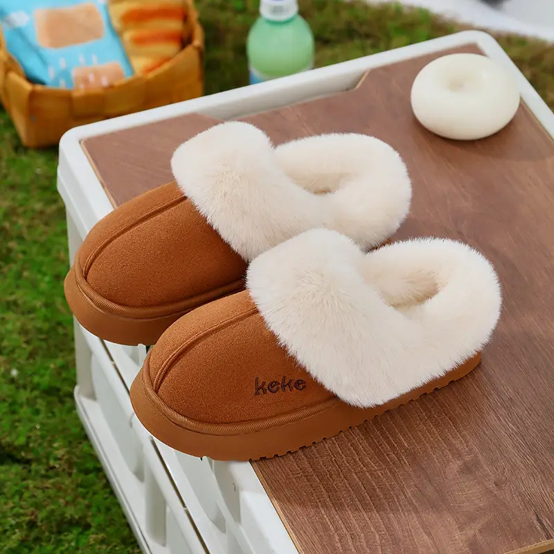 Cross-Border Wholesale Cute Children's Slippers with Thickened Heel, Warm Indoor Baby Cotton Slippers, Non-Slip Autumn and Winter Slippers for Girls