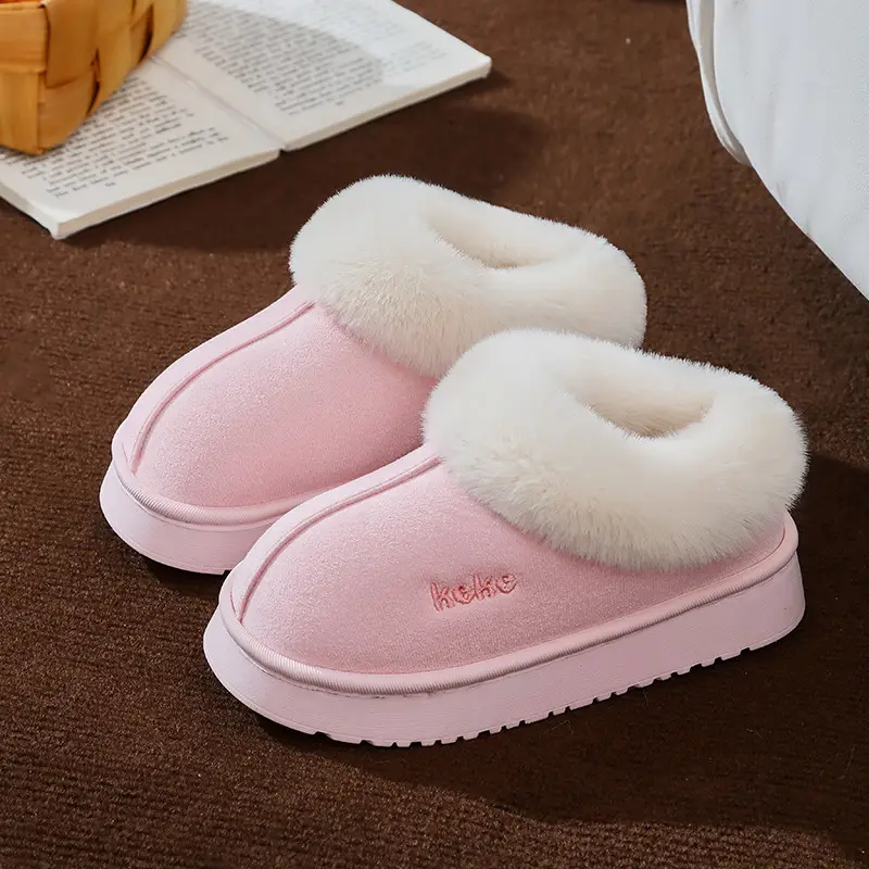 Cross-Border Wholesale Cute Children's Slippers with Thickened Heel, Warm Indoor Baby Cotton Slippers, Non-Slip Autumn and Winter Slippers for Girls
