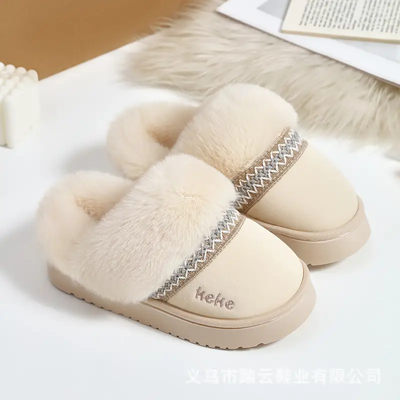 Cross-Border Wholesale Cute Children's Slippers with Thickened Heel, Warm Indoor Baby Cotton Slippers, Non-Slip Autumn and Winter Slippers for Girls
