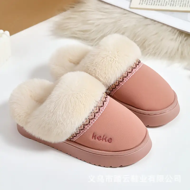 Cross-Border Wholesale Cute Children's Slippers with Thickened Heel, Warm Indoor Baby Cotton Slippers, Non-Slip Autumn and Winter Slippers for Girls