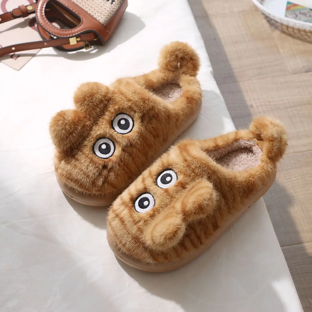 Cross-Border Wholesale Cute Children's Slippers with Thickened Heel, Warm Indoor Baby Cotton Slippers, Non-Slip Autumn and Winter Slippers for Girls