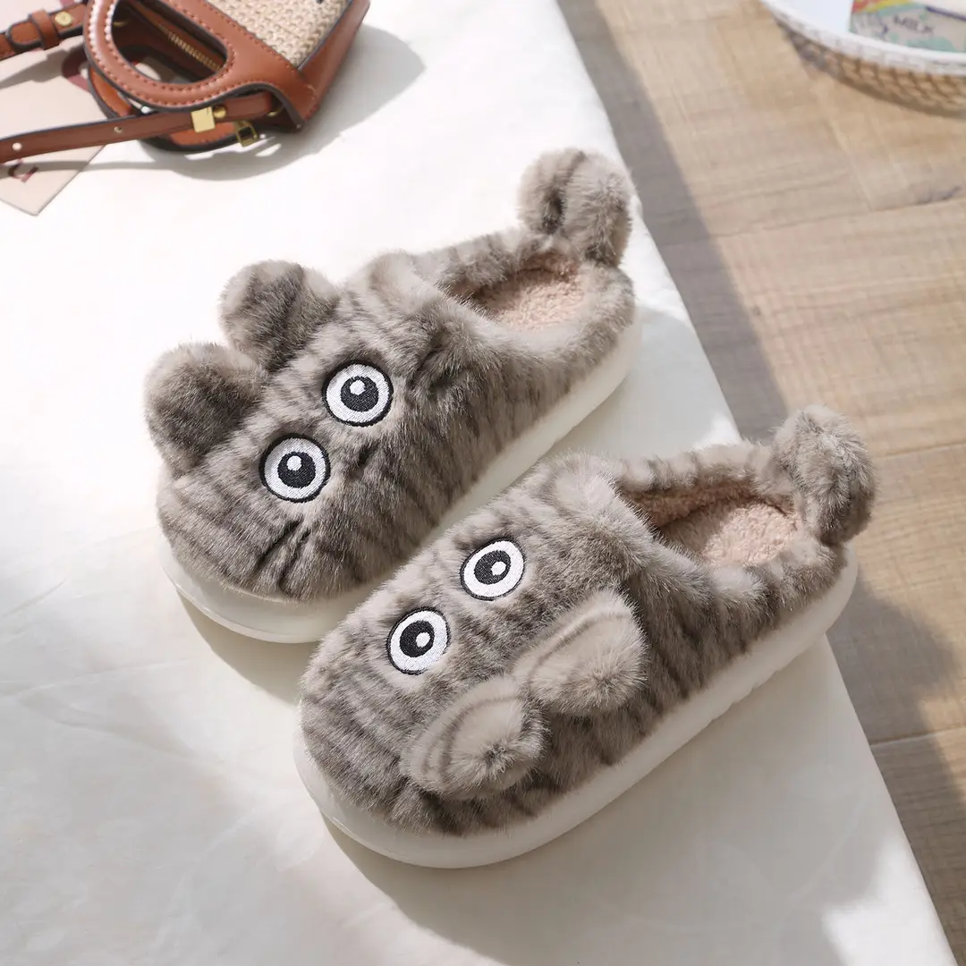 Cross-Border Wholesale Cute Children's Slippers with Thickened Heel, Warm Indoor Baby Cotton Slippers, Non-Slip Autumn and Winter Slippers for Girls