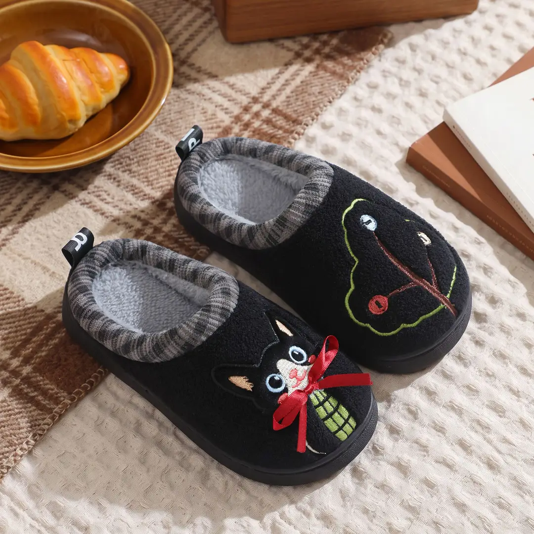 Cross-Border Wholesale Cute Children's Slippers with Thickened Heel, Warm Indoor Baby Cotton Slippers, Non-Slip Autumn and Winter Slippers for Girls