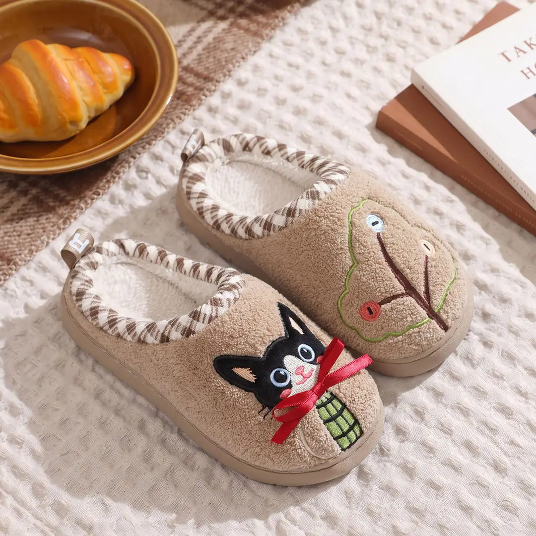 Cross-Border Wholesale Cute Children's Slippers with Thickened Heel, Warm Indoor Baby Cotton Slippers, Non-Slip Autumn and Winter Slippers for Girls