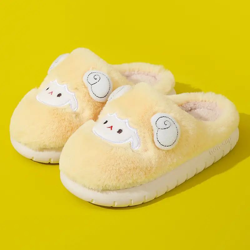 Cross-Border Wholesale Cute Children's Slippers with Thickened Heel, Warm Indoor Baby Cotton Slippers, Non-Slip Autumn and Winter Slippers for Girls