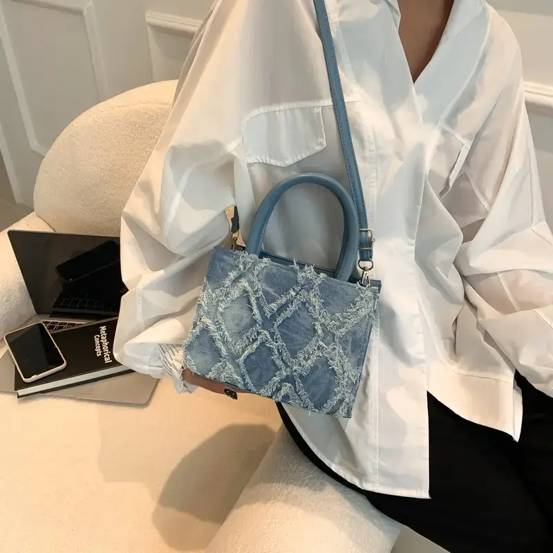 Women's Blue Denim Crossbody Bag 2023