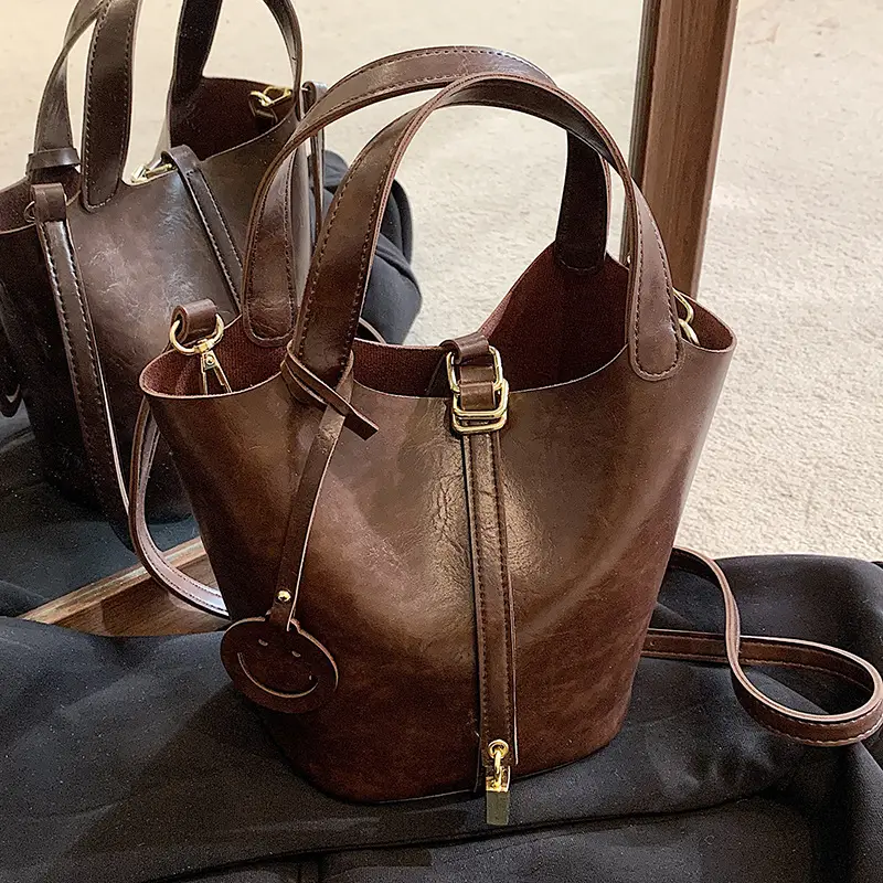 Black Leather Shoulder Messenger Bag for Women 2023 - Image 2