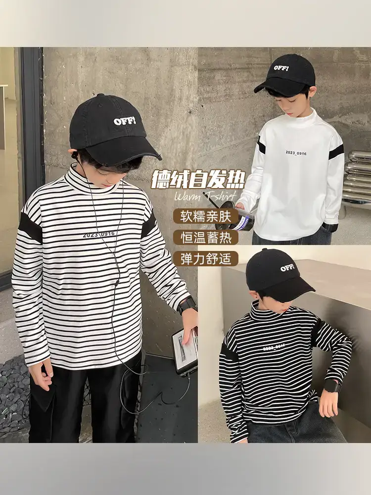 Boys Thermal Striped Long Sleeve T-Shirt 2025 - Image 4