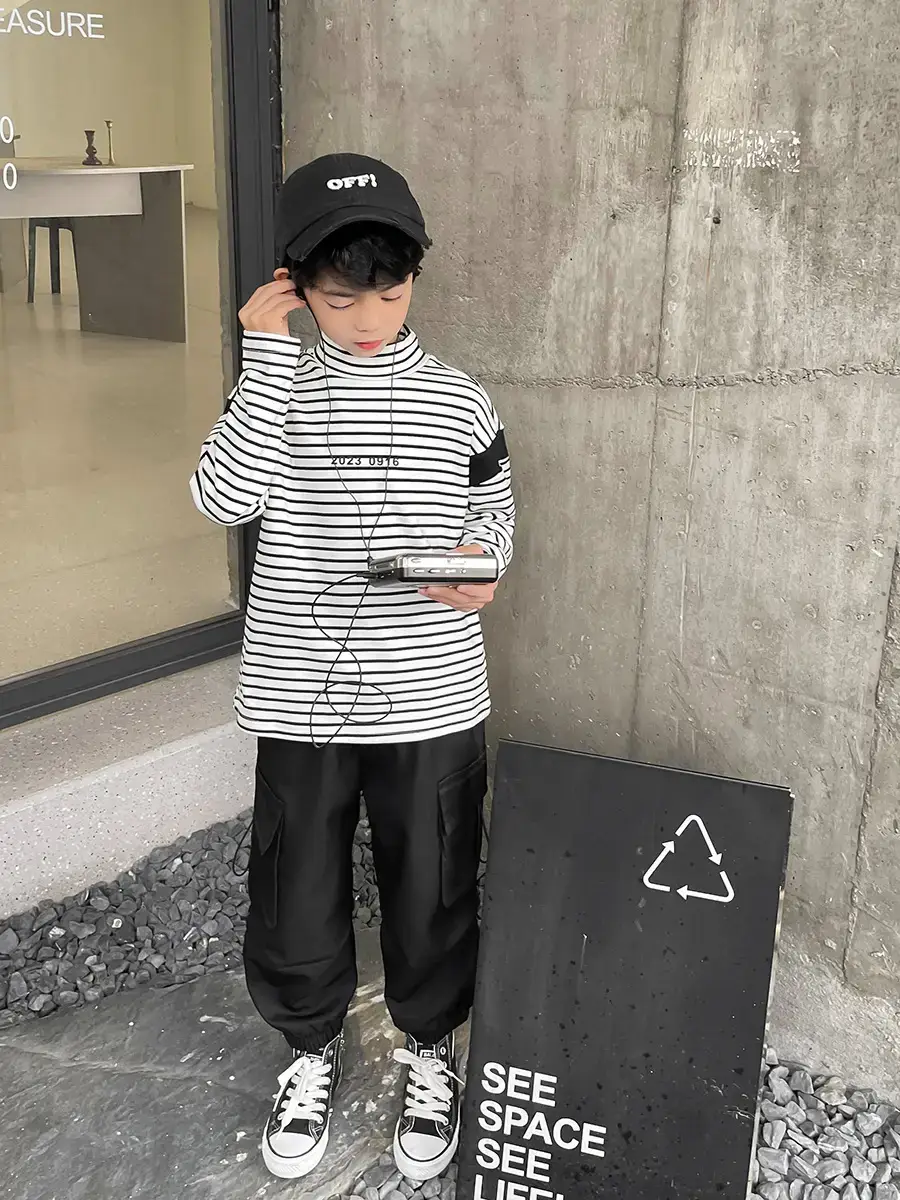 Boys Thermal Striped Long Sleeve T-Shirt 2025 - Image 5