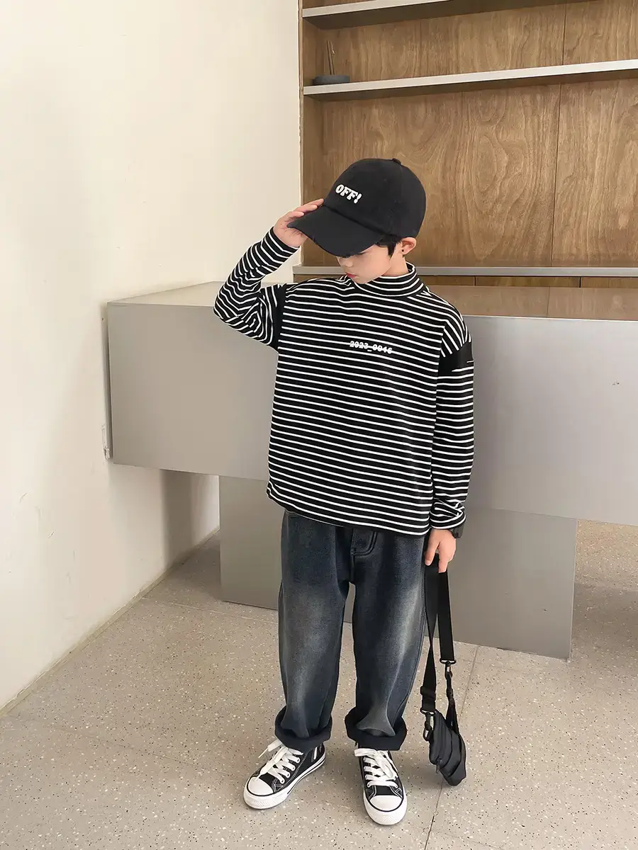 Boys Thermal Striped Long Sleeve T-Shirt 2025 - Image 7