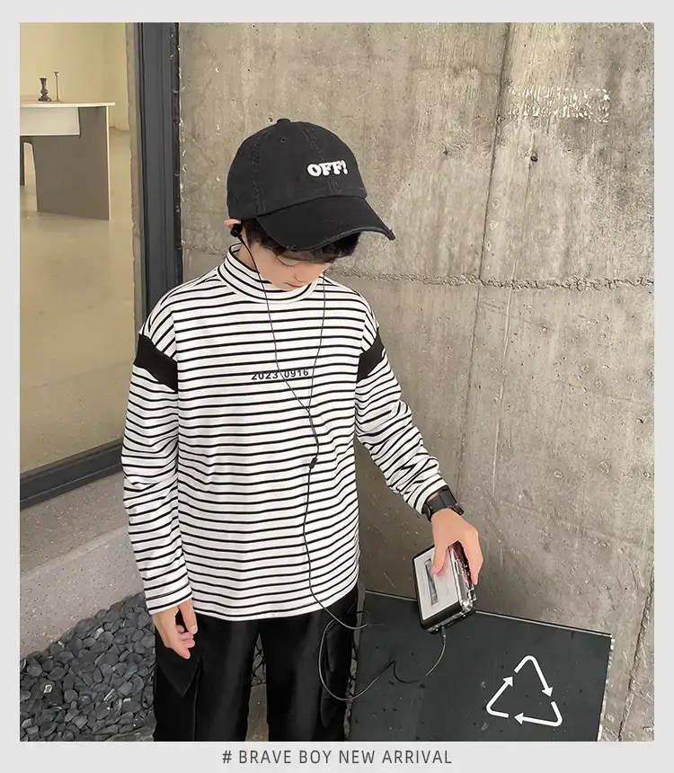 Boys Thermal Striped Long Sleeve T-Shirt 2025 — feature 2