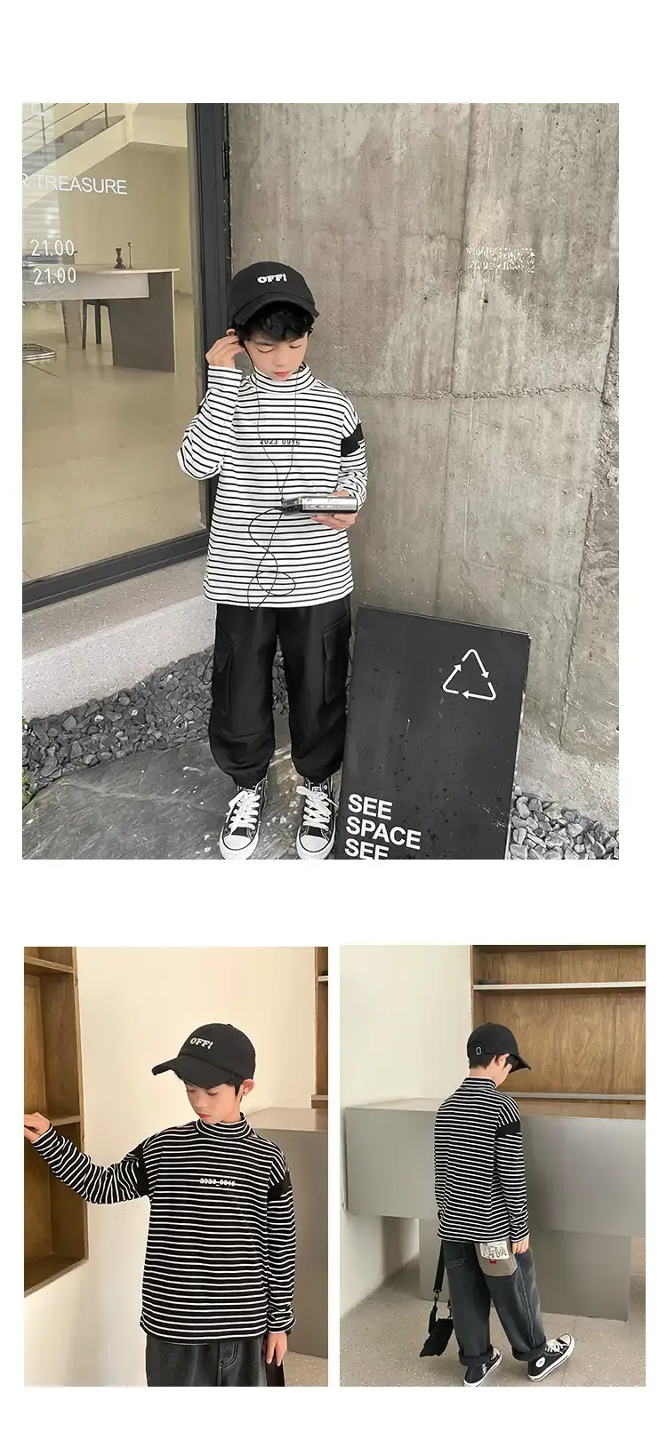 Boys Thermal Striped Long Sleeve T-Shirt 2025 — feature 8