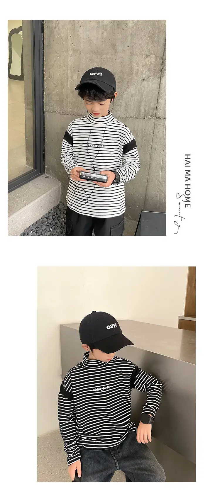 Boys Thermal Striped Long Sleeve T-Shirt 2025 — feature 9