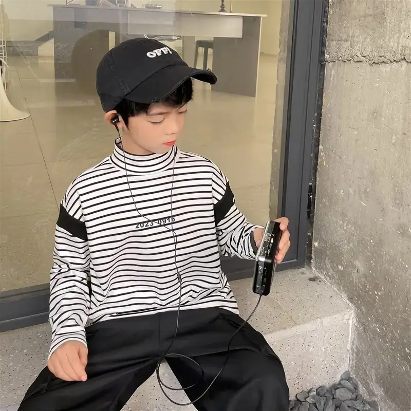 Boys Thermal Striped Long Sleeve T-Shirt 2025 - Image 2