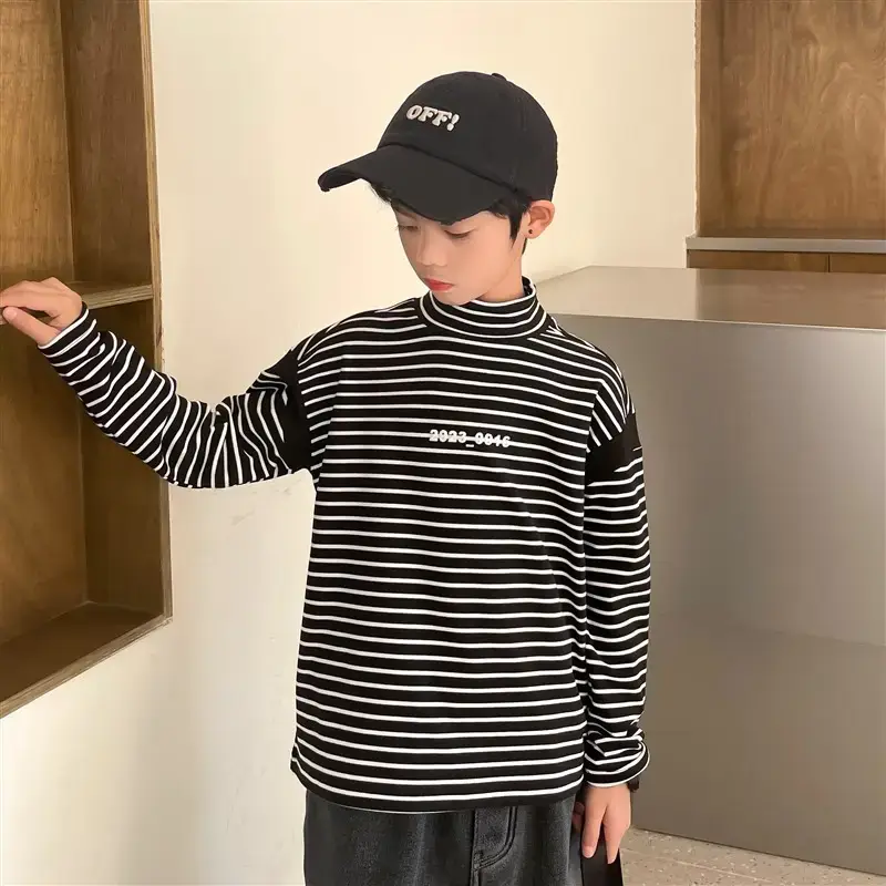 Boys Thermal Striped Long Sleeve T-Shirt 2025 - Image 3