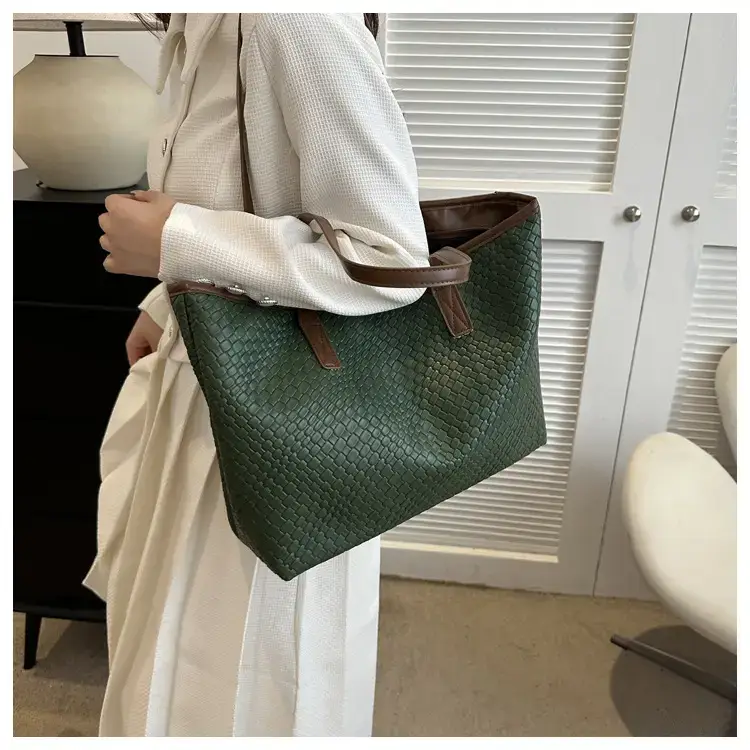 Retro Korean Style Woven Stitching Tote Bag for Women — feature 12