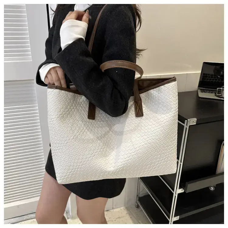 Retro Korean Style Woven Stitching Tote Bag for Women — feature 16