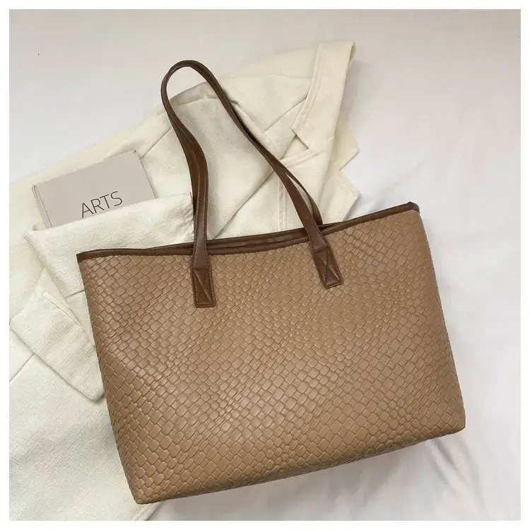 Retro Korean Style Woven Stitching Tote Bag for Women — feature 19