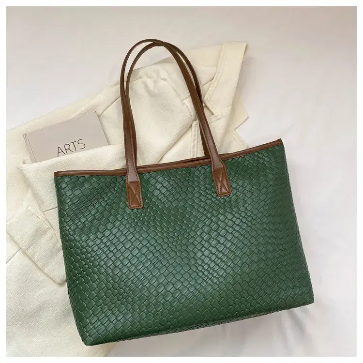 Retro Korean Style Woven Stitching Tote Bag for Women — feature 21