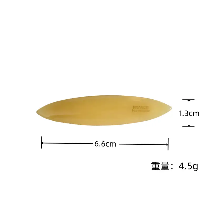 Red French Retro Hair Clip with Gold Label — feature 5