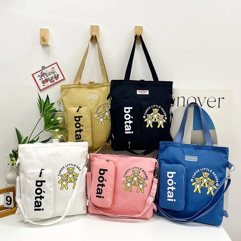 Blue Canvas Shoulder Bag 2023 Women Large Capacity Korean Fashion - Image 6