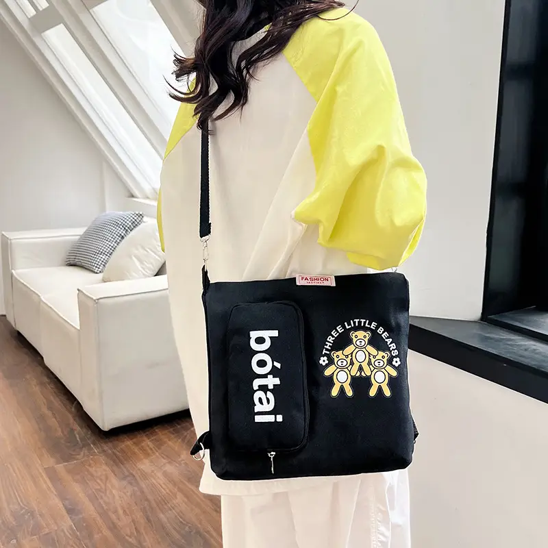 Blue Canvas Shoulder Bag 2023 Women Large Capacity Korean Fashion - Image 7