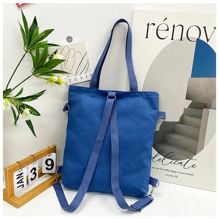 Blue Canvas Shoulder Bag 2023 Women Large Capacity Korean Fashion — feature 14