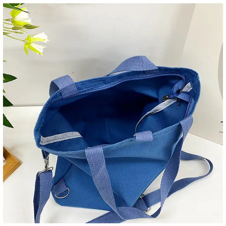Blue Canvas Shoulder Bag 2023 Women Large Capacity Korean Fashion — feature 17