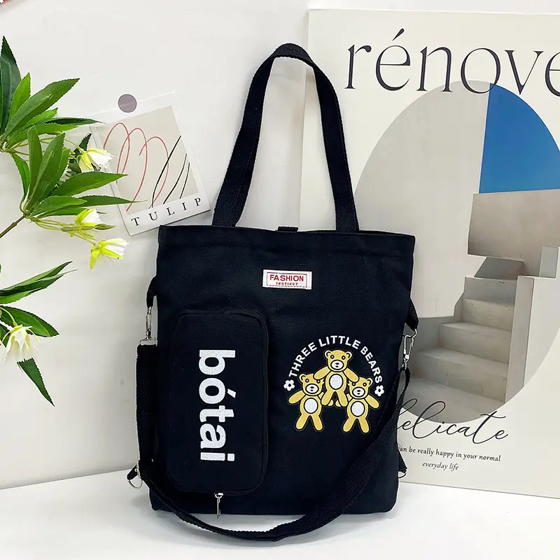 Blue Canvas Shoulder Bag 2023 Women Large Capacity Korean Fashion - Image 2