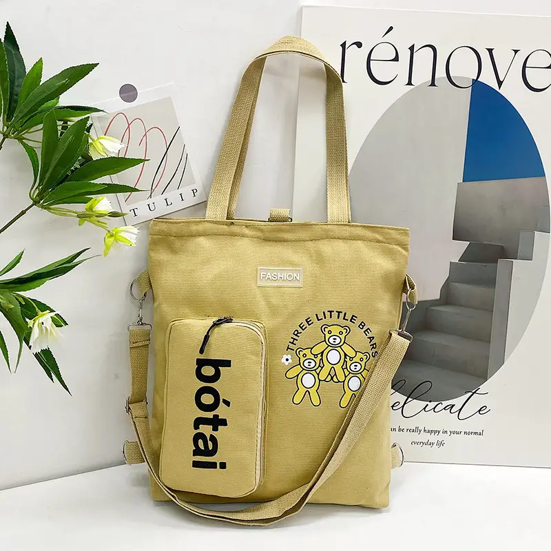 Blue Canvas Shoulder Bag 2023 Women Large Capacity Korean Fashion - Image 3