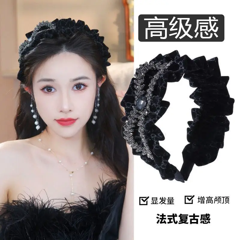 Autumn Winter Headband Red Black Korean Style - Image 5