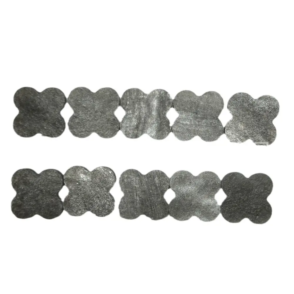 Dubai New Gold Goods Quality Natural Silver Obsidian Four-leaf Clover Necklace - Image 7