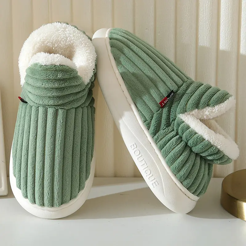 Cross-Border New Winter Bag Heel Cotton Shoes for Women Indoor Couple Home Non-Slip Thick Sole Warm Furry Shoes - Image 8